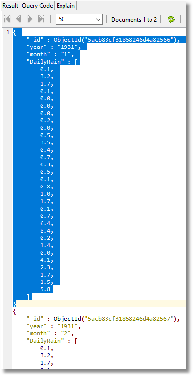 Simplified list from the monthly data