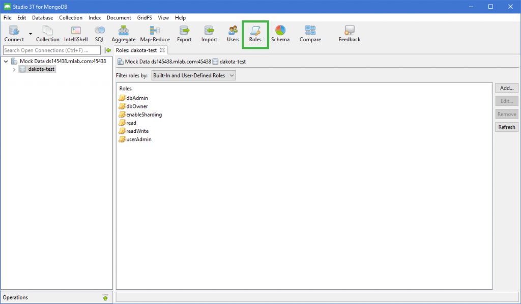 MongoDB GUI for Role Management