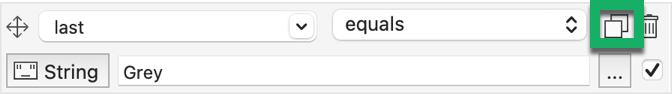 Use the Duplicate button to clone fields for your query