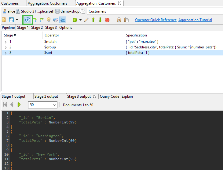 View individual inputs and outputs for each aggregation stage