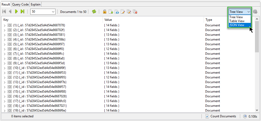 Three ways to view MongoDB aggregation query results in Studio 3T