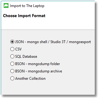 JSON import in Studio 3T
