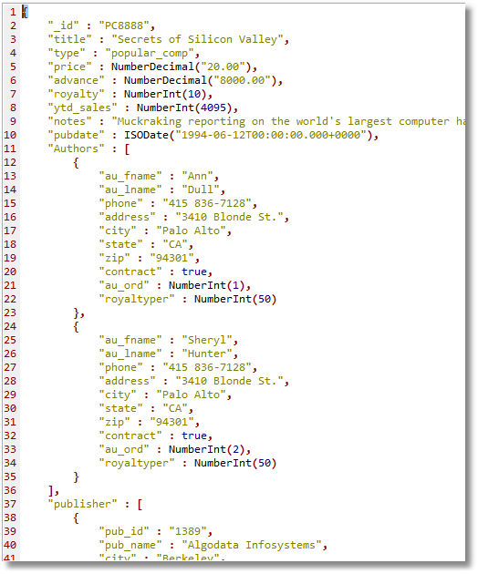 JSON View in Studio 3T