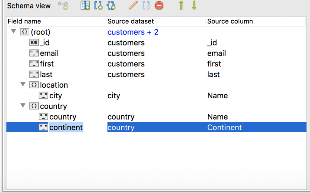 Rename fields while in Schema View simply by double-clicking