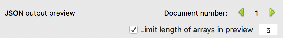 JSON Preview shows you the first ten documents
