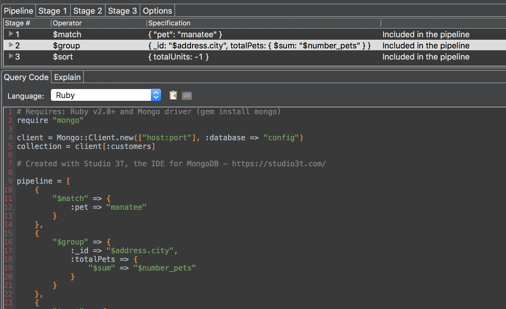 What's New in Studio 3T 2019.6 Ruby Added to Query Code, Expanded