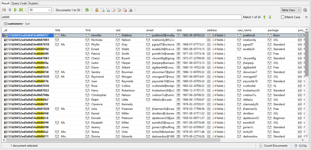 Enjoy improved search in Table and Tree View