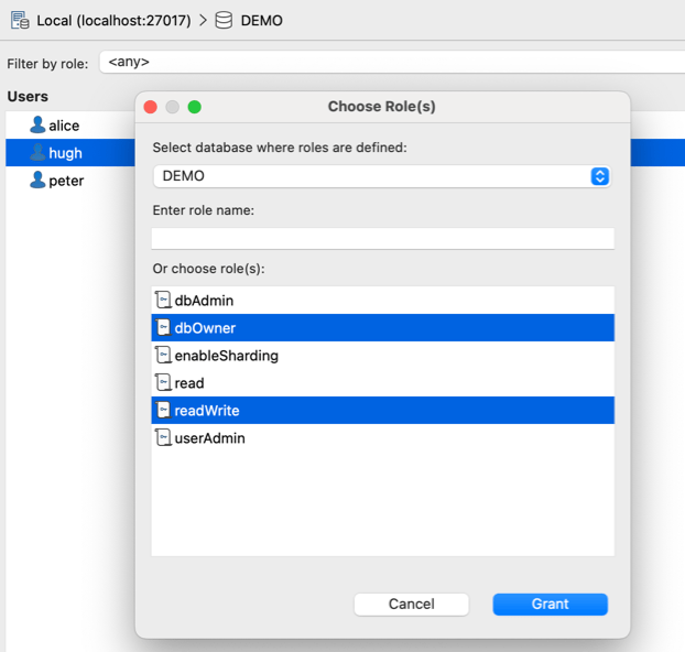 Manage MongoDB Roles and Users