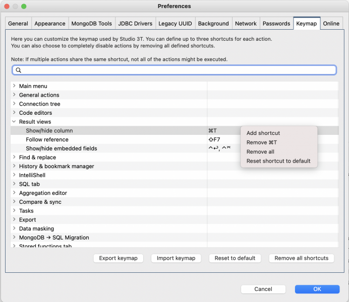 Customize Shortcuts