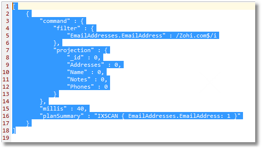 Index results show slowed-down query performance