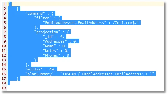 Index results show slowed-down query performance