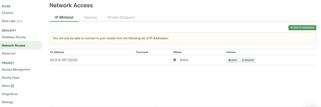 Whitelist Ip Address Mongodb