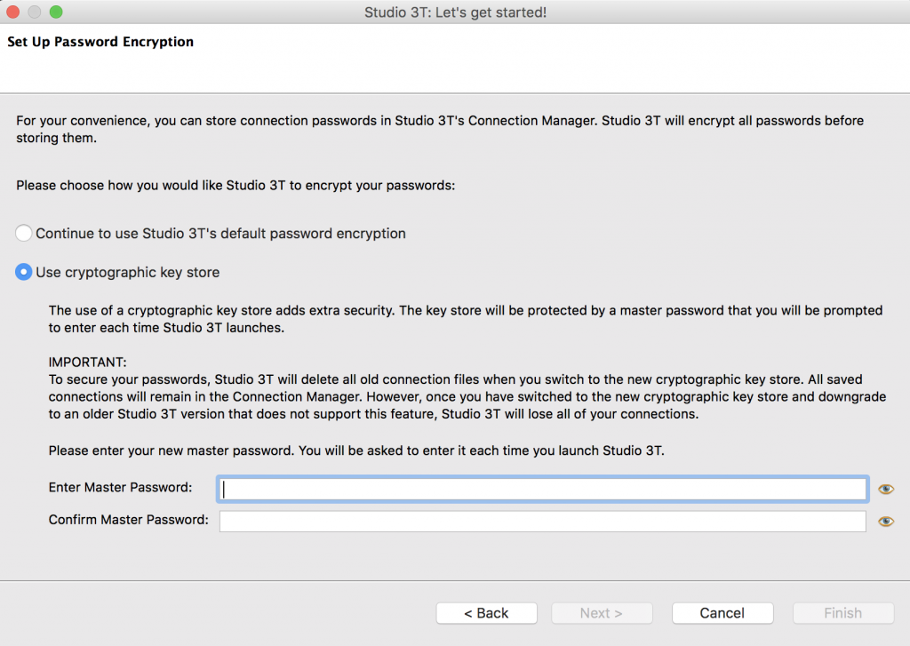 Cryptographic key store now available in Studio 3T