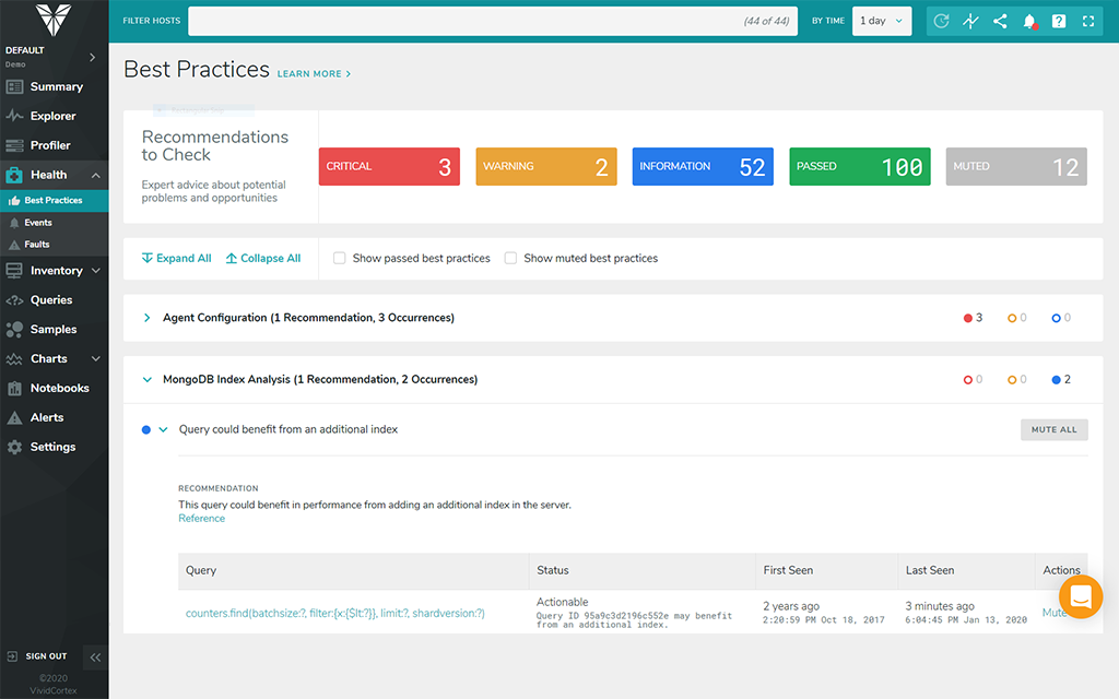 Find best practices on performance tuning in Solarwinds (formerly VividCortex)