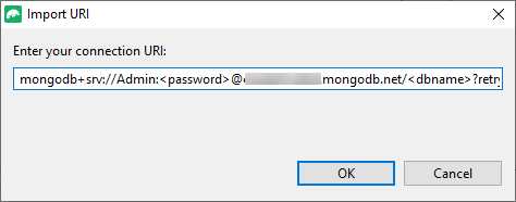 Paste the MongoDB connection string 