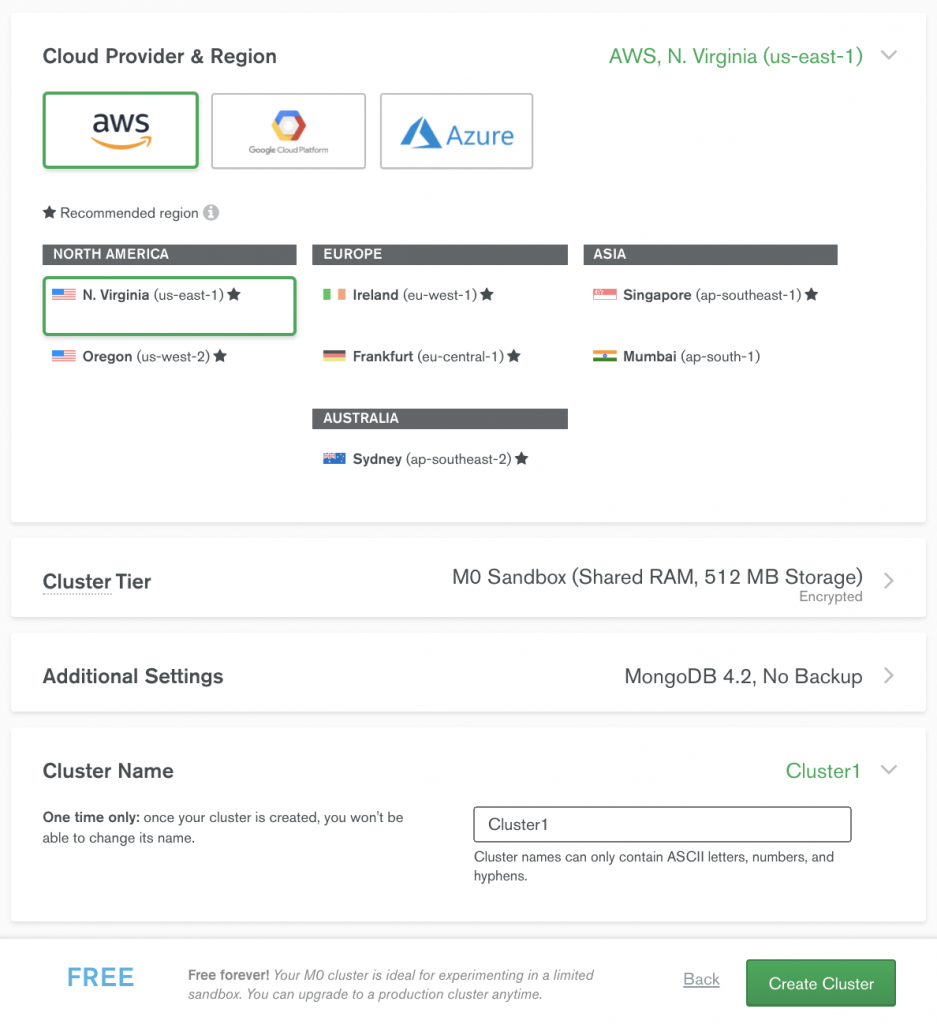 Choose the MongoDB Atlas cluster