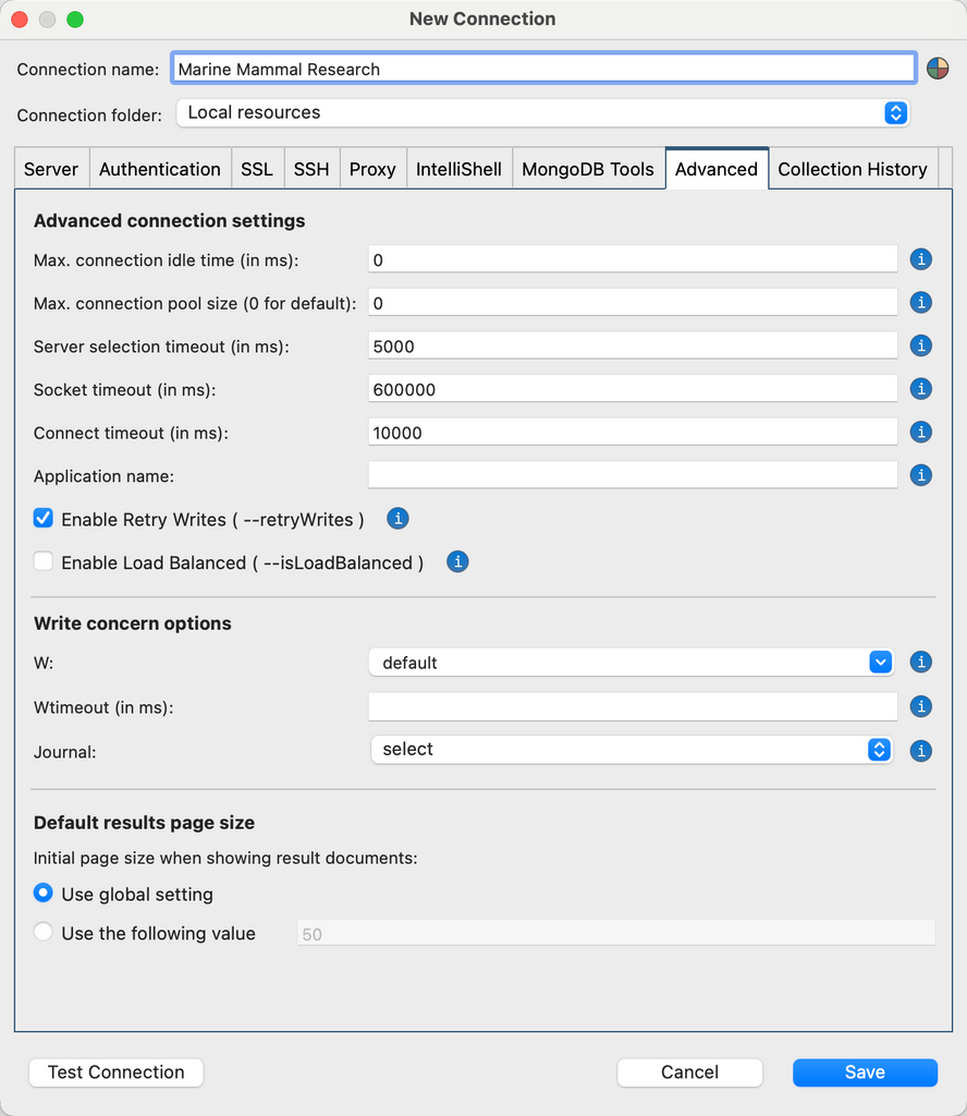 Set connection timeout settings and more