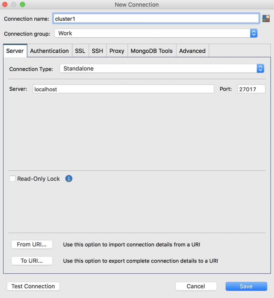 Connect to your MongoDB cluster1 via Studio 3T