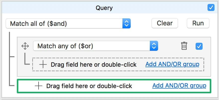 Added subsection in Visual Query Builder