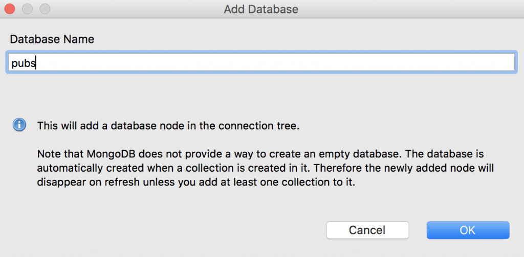Add pubs as a database to your MongoDB Atlas cluster