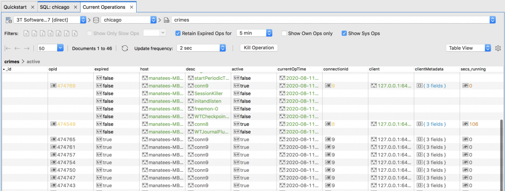 Show system operations alongside user operations