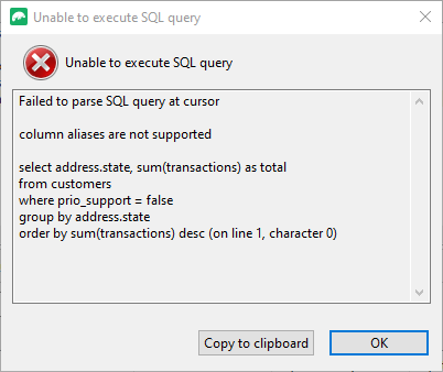 Unable to execute