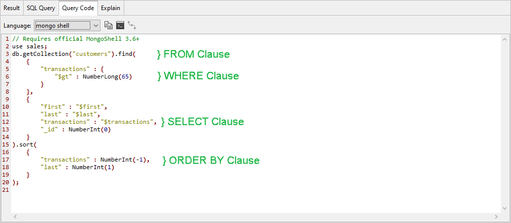 Mongo Express Advanced Query Example