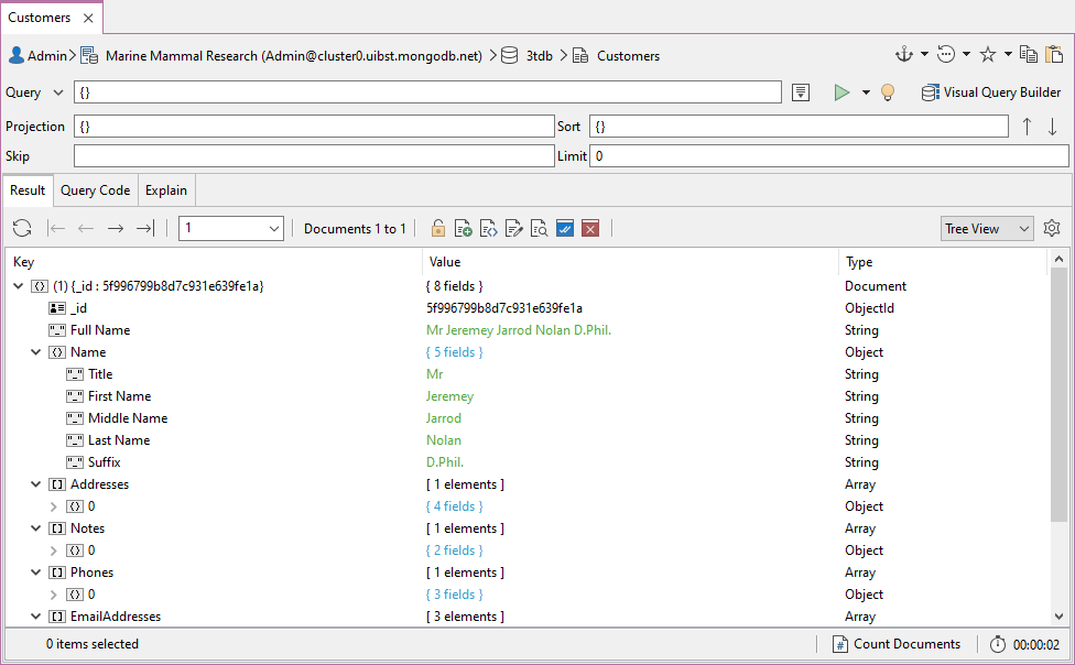 Viewing the schema of a MongoDB collection