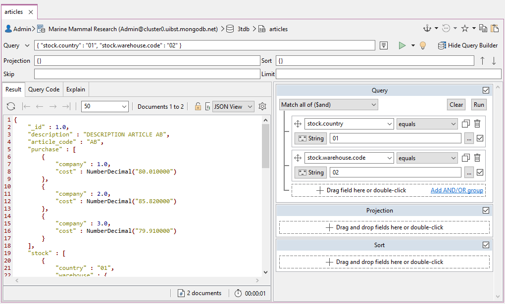 mongodb find json format