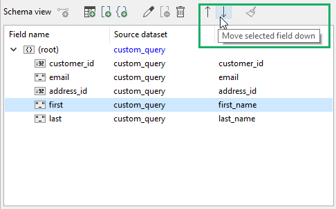 Reorder Fields in the Schema View