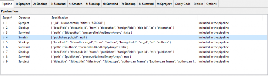 Moving stages up the aggregation pipeline using Studio 3T's Aggregation Editor