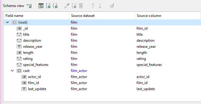 A Cast Field has now been added to the Schema View