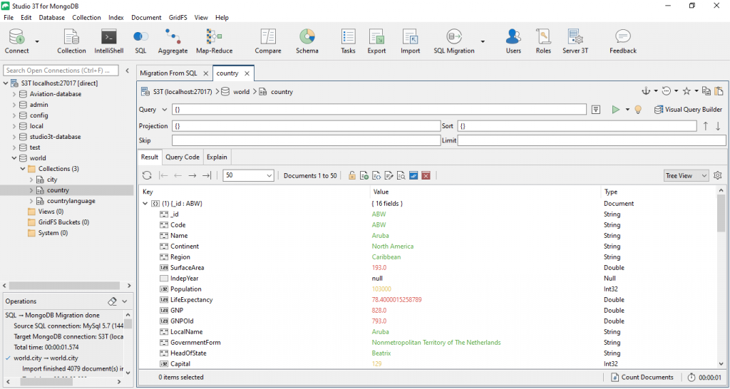 Track operations and double-check the MongoDB collections