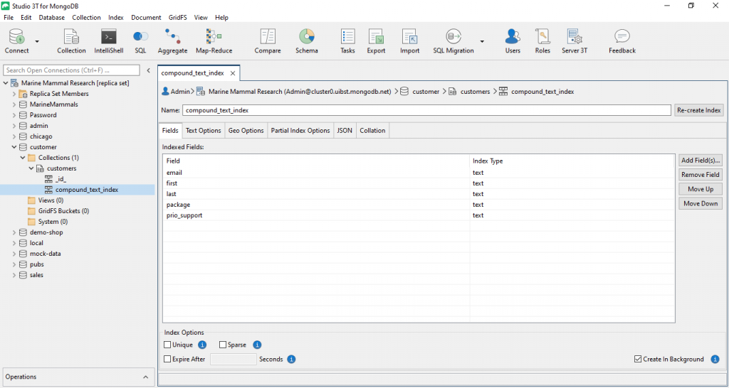 You can easily edit your MongoDB index and change the existing parameters