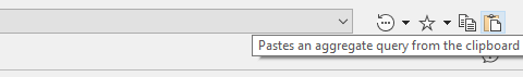 Pasting an aggregate query from the cliboard.