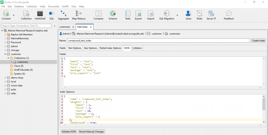 Under the JSON tab, Studio 3T also lets you overwrite the JSON code