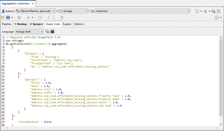 MongoDB project Example MongoDB Aggregation Pipeline