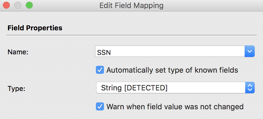 Choose to be warned when field value is not changed