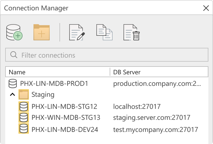 Connect to MongoDB Atlas clusters & MongoDB instances – Connection Manager