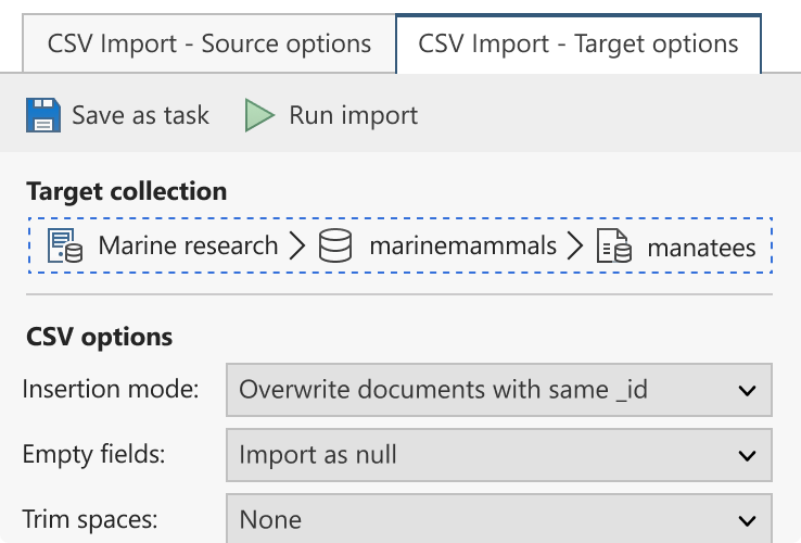 Import CSV to MongoDB & other formats - Import Wizard