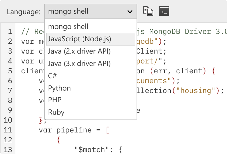 Instant MongoDB query code generation – Query Code