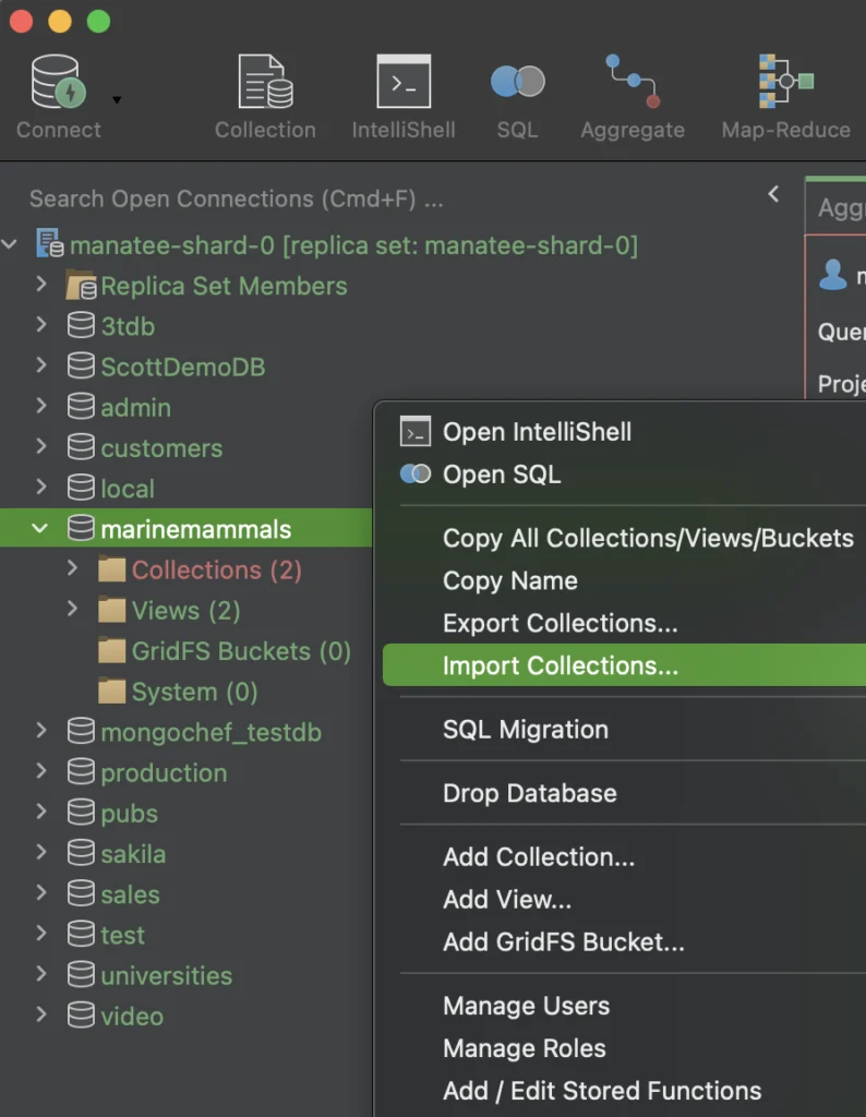 MongoDB Charts - Import collection