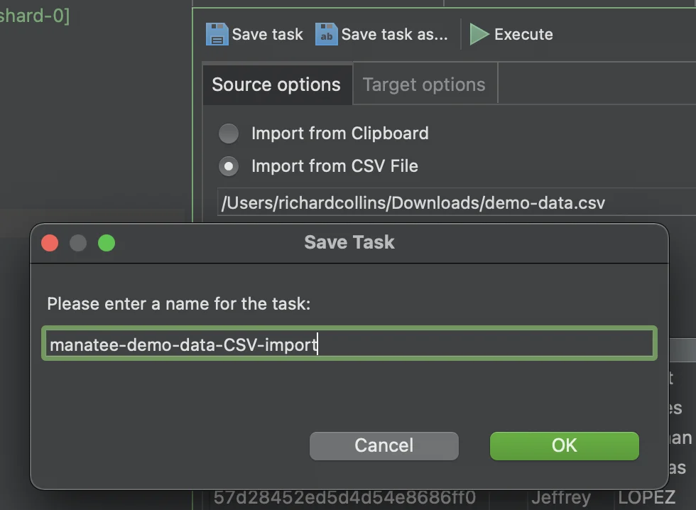 MongoDB charts - save task