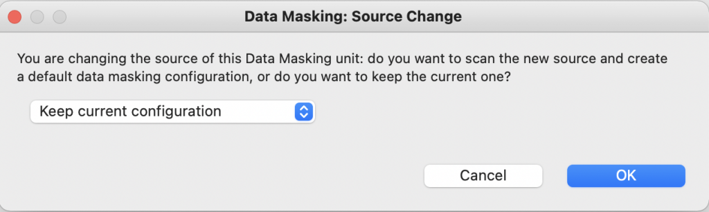 Change source in Data Masking