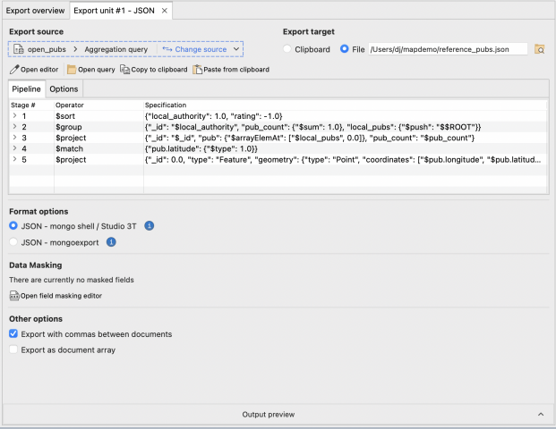 Exporting the GeoJSON