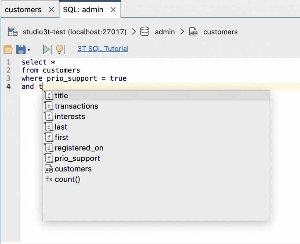 SQL query auto-completion