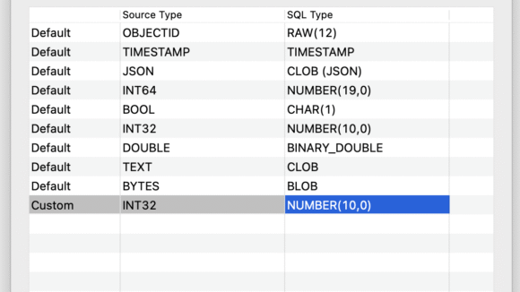 Studio 3T SQL Types Customization