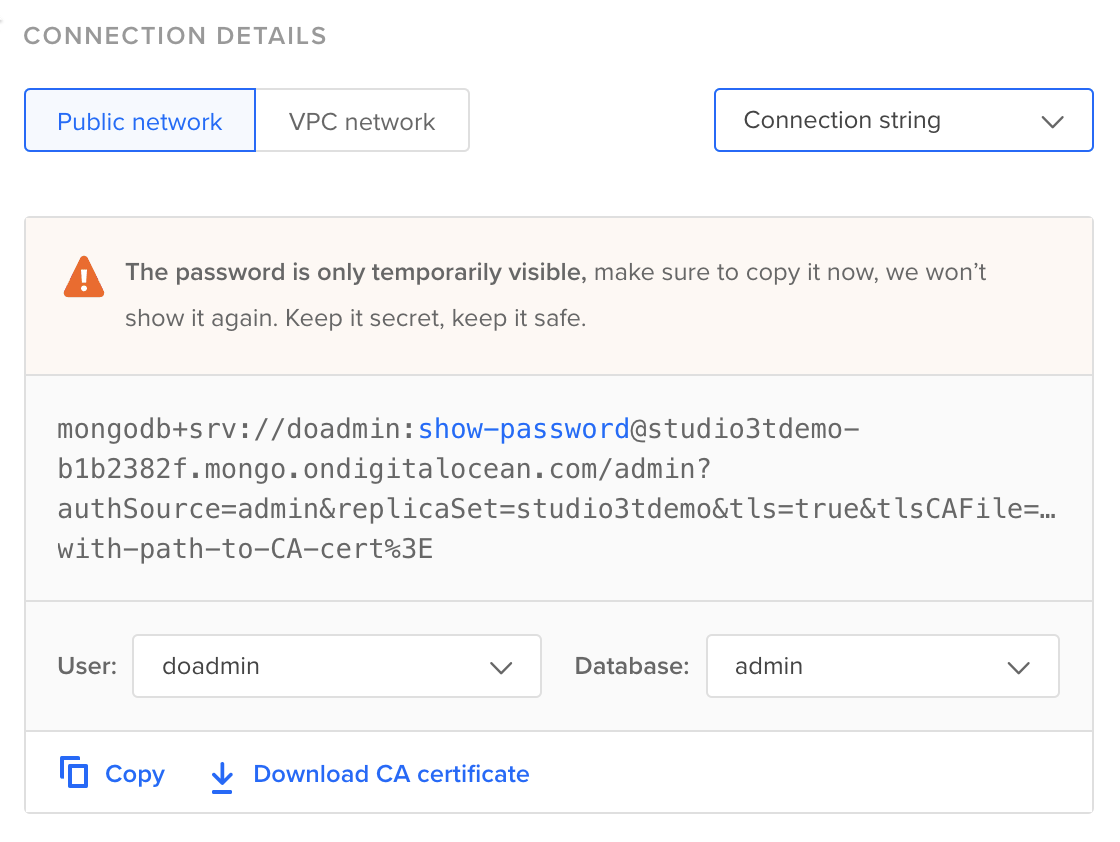 Connecting Studio 3T To DigitalOcean Managed MongoDB | Studio 3T