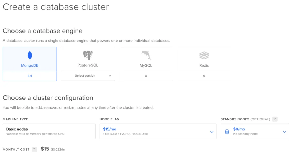 Creating a Managed MongoDB Cluster on DigitalOcean