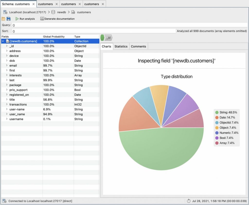 Screenshot of schema analysis at end of part1/start part 2